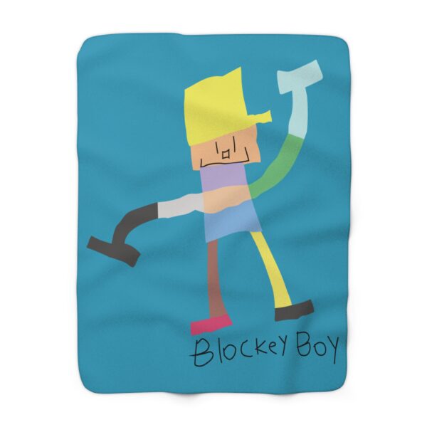 Blockey Boy Sherpa Fleece Blanket