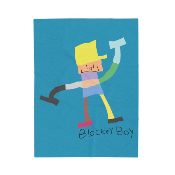 Blockey Boy Plush Blanket